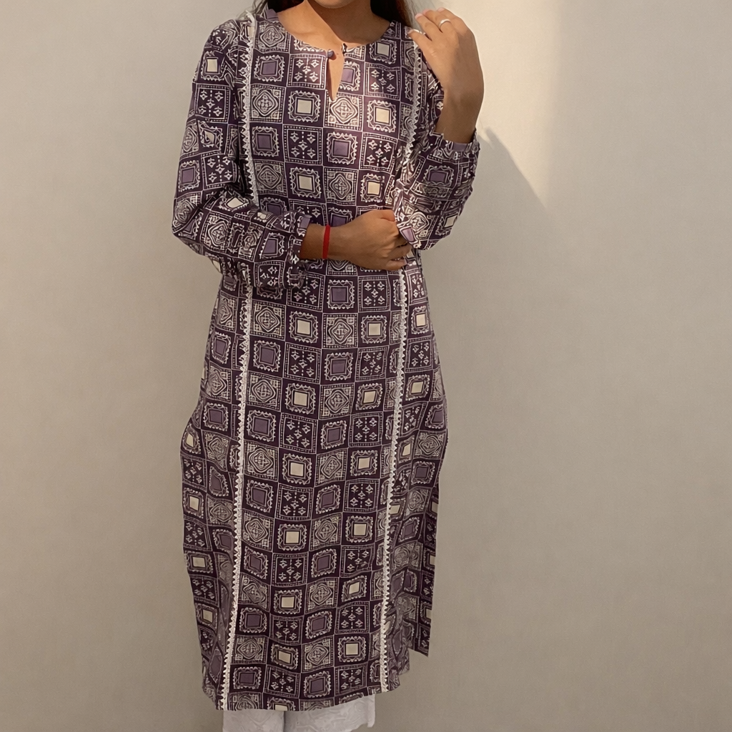 Berry Blush Cotton Kurta - Image 2