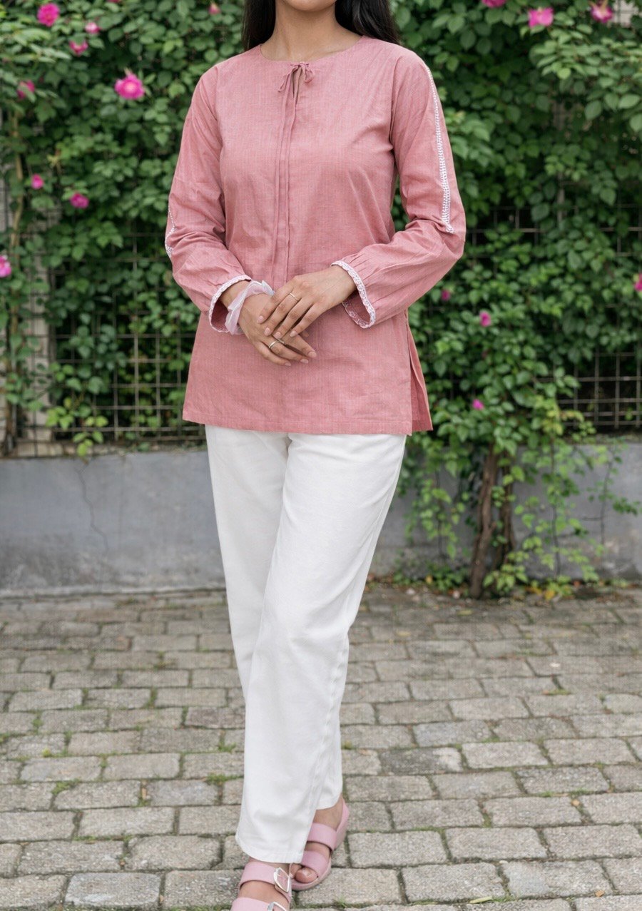 Blushy Pink Straight Fit Top - Image 2